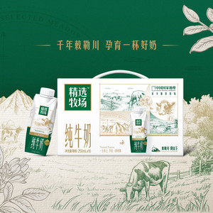 中国国家地理推荐 精选牧场敕勒川定制装纯牛奶梦幻盖250ml*10包
