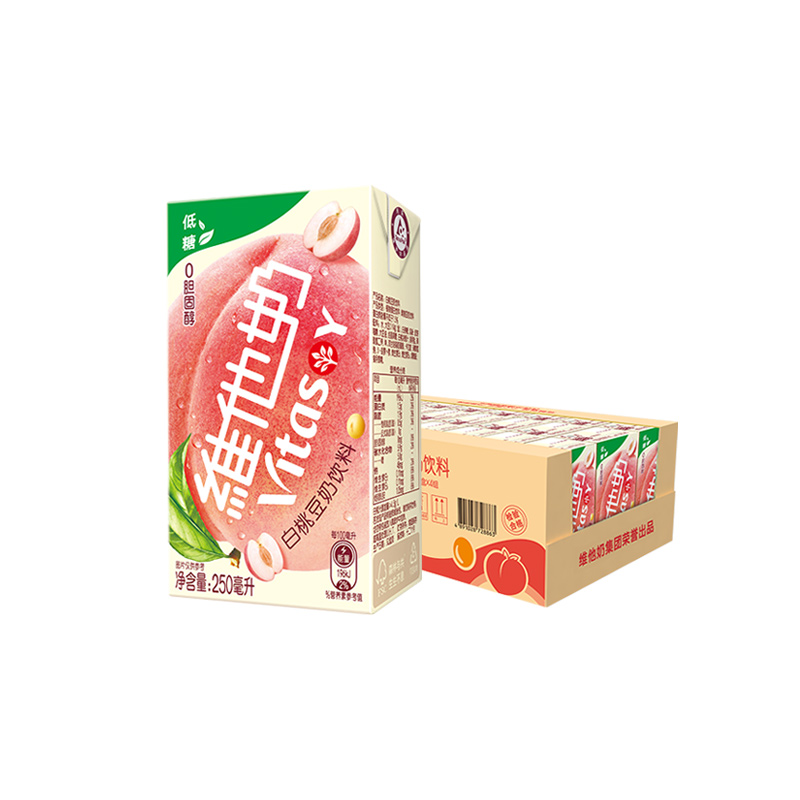 【新品上市】维他奶白桃豆奶饮料250ml*24盒早餐奶优质植物蛋白 50.8元