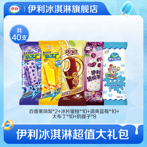 【推荐】伊利冰淇淋巧乐兹冰工厂伊利牧场多口味雪糕40支组合装