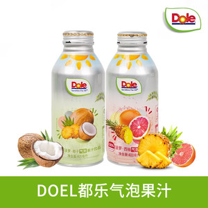 都乐阳光气泡果汁菠萝椰子味400ml/瓶0脂肪西柚味汽水网红饮料