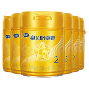 官方正品28天新鲜|飞鹤星飞帆卓睿2段乳铁蛋白益生菌奶粉750g*6罐
