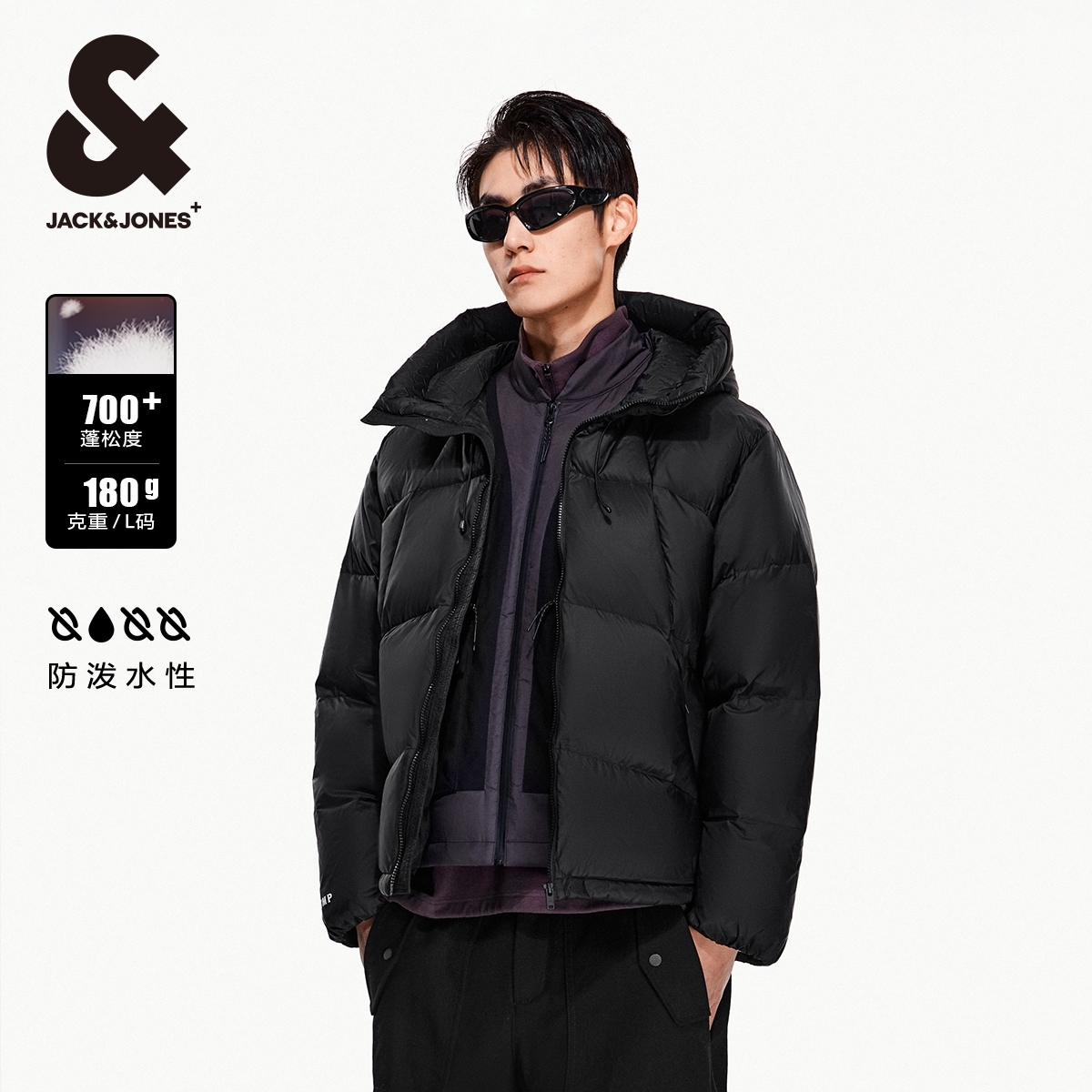 【精选】杰克琼斯男士反季羽绒服外套保暖外套大衣男装连帽立领 179元