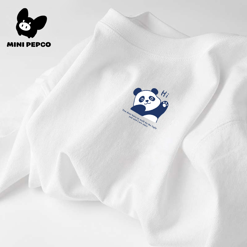 mini小猪班纳白色儿童长袖上衣宝宝纯棉打底衫薄2025新款长袖T恤 18.9元