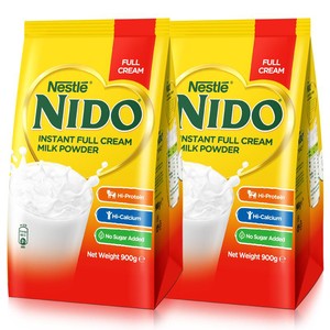Nestle雀巢奶粉nido成人奶粉全脂速溶高蛋白牛奶冲饮900g*2袋