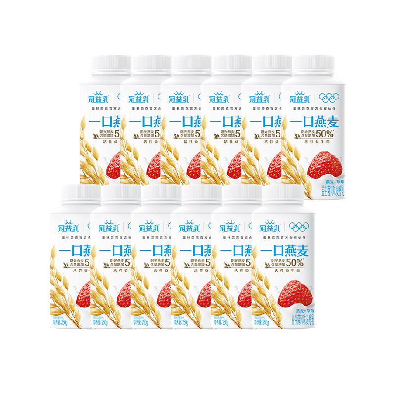 蒙牛冠益乳低温生牛乳发酵燕麦草莓+黄桃益生菌酸奶 42.09元