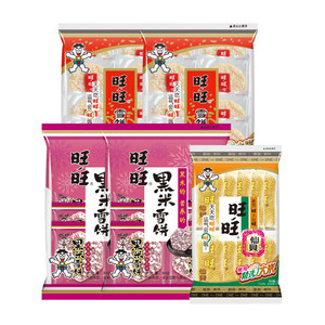 旺旺原味雪饼仙贝黑米雪饼组合装办公室日常休闲零食
