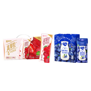 纯甄 蓝莓笑脸包200g*10盒+真果粒草莓250g*12盒