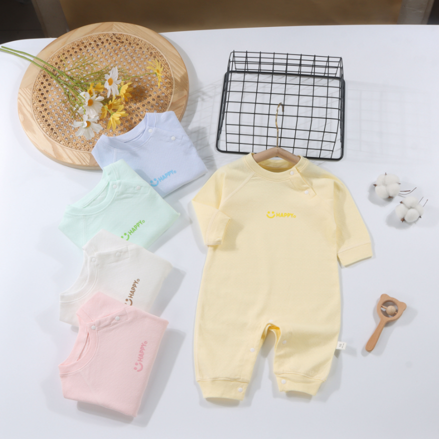 妙童岛婴儿衣服新生儿连体衣哈衣秋季款a类纯棉男女宝宝长袖爬服