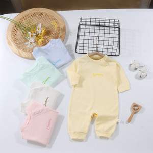 妙童岛婴儿衣服新生儿连体衣哈衣秋季款a类纯棉男女宝宝长袖爬服