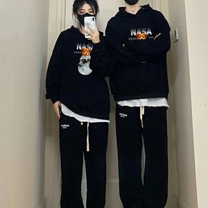 NASA WEEK2025圆领连帽卫衣男女潮牌宽松百搭简约秋季情侣上衣QS