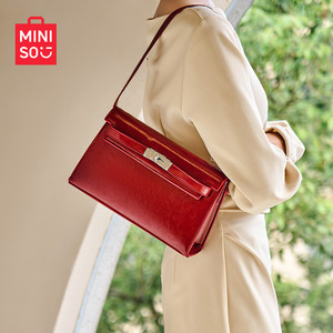 MINISO/名创优品凯莉包手拿包女2025新款高级感单肩斜跨手提拎包