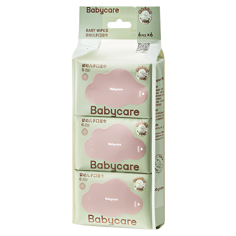 babycare便携手口湿巾纸6包消毒婴儿新生手口专用宝宝儿童便携装 9.9元