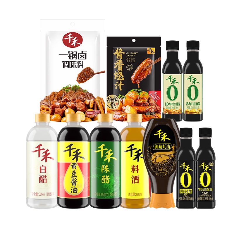 【加购任选】千禾酱油醋料酒蚝油调味料卤料烧汁厨房调味品家用 19.8元