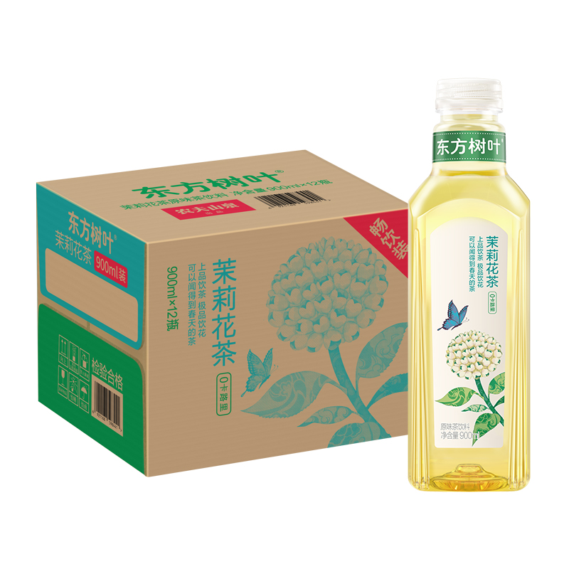 农夫山泉东方树叶茉莉花茶900ml*12无糖茶饮料 上新