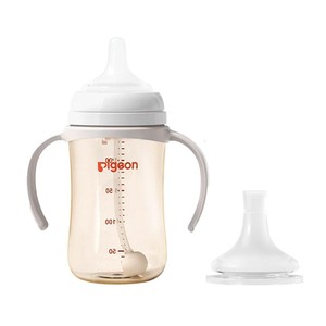 贝亲自然离乳PPSU重力球吸管杯双把手防胀气防呛奶瓶官方旗舰店