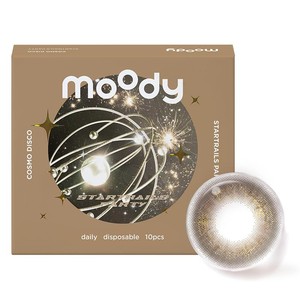 moody美瞳日抛DISCO创意黑金波普紫星彩色隐形眼镜10片