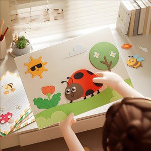 3d立体贴画儿童手工制作材料包幼儿园diy创意粘贴画女孩贴纸玩具