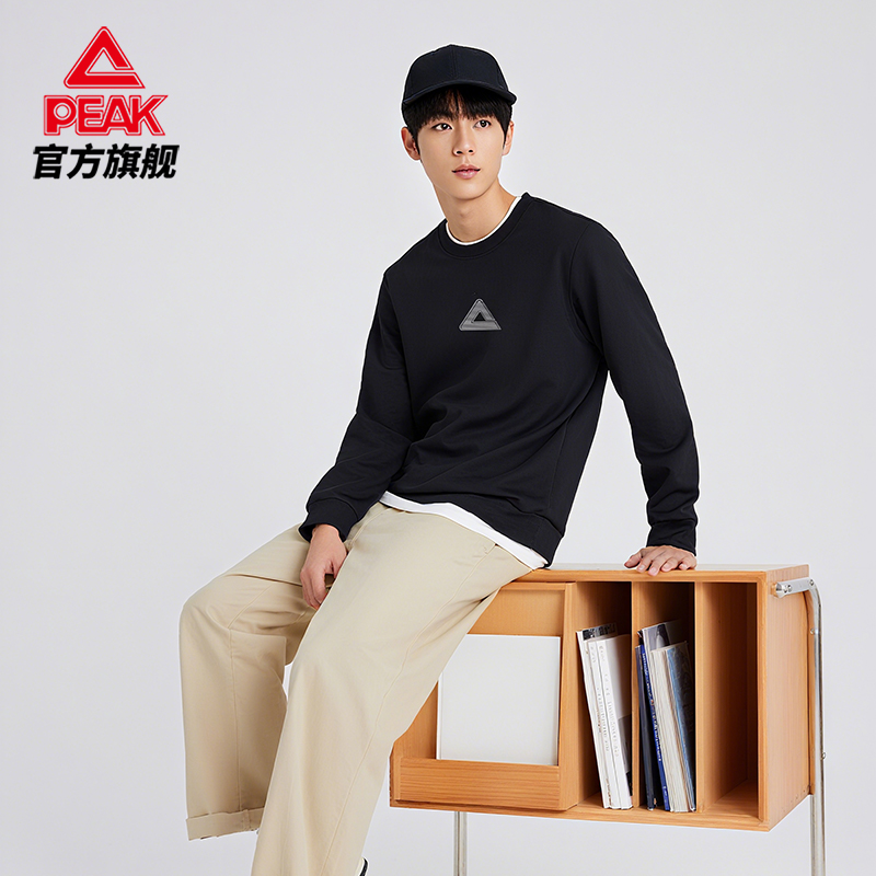 匹克卫衣秋季新款男运动服宽松休闲长袖女加绒圆领套头衫情侣上衣 59元