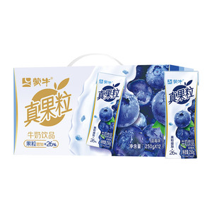【淘金币】蒙牛真果粒蓝莓味牛奶饮品12包*1箱