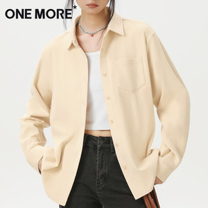 one more蓝色衬衫外套女秋季上衣女士2025新款大码胖mm加绒上衣Y