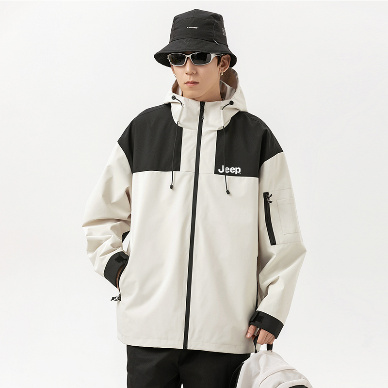 Jeep吉普登山冲锋衣外套男女2025新款秋冬季户外防水情侣宽松夹克 79.9元