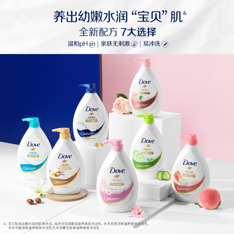 【下拉享补贴】多芬联合利华沐浴露夏日清透滋润保湿沐浴乳温和 23.2元