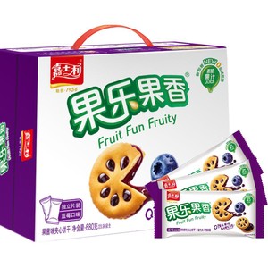 嘉士利果乐果香蓝莓味果酱夹心饼早餐下午茶糕点休闲儿童零食礼包