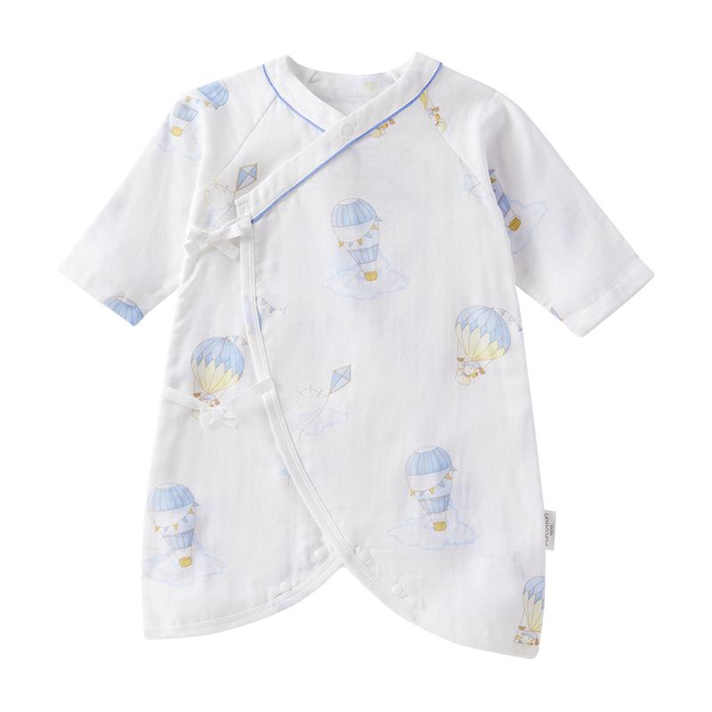 全棉时代双层纱布蝴蝶衣纯棉新生儿婴儿衣服宝宝连体衣春夏睡衣薄 79元