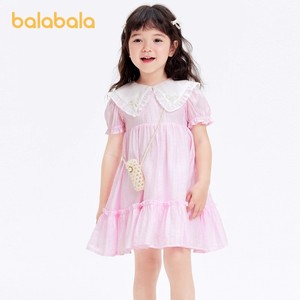 巴拉巴拉女童连衣裙夏季儿童裙子小童可爱洋气甜美公主泡泡裙时尚