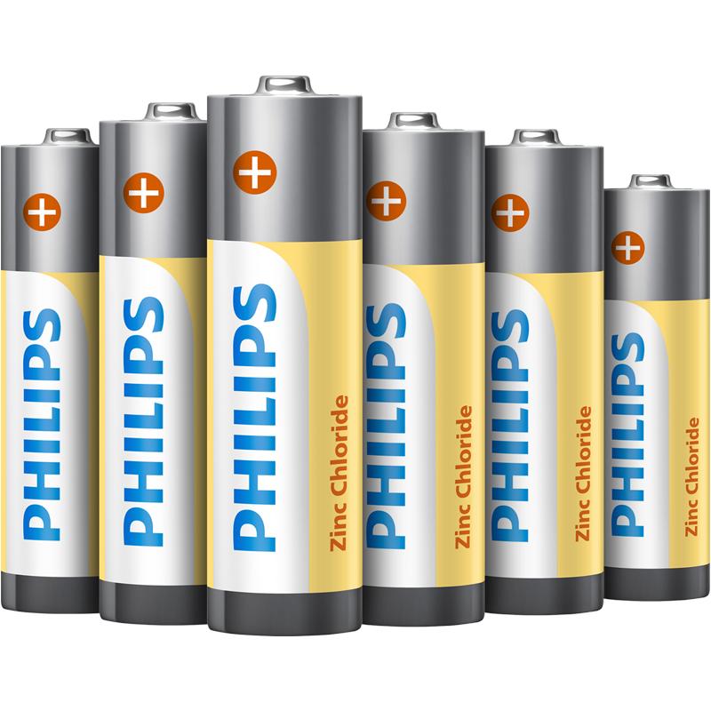 Philips飞利浦碳性5号电池7号碳性电池电视空调遥控器钟表aaa电池五号七号玩具挂钟鼠标话筒一次性干电池1.5V 12.9元