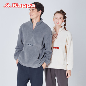 Kappa/卡帕家居服男摇粒绒加厚男长袖2025秋冬新品单件上衣ins风