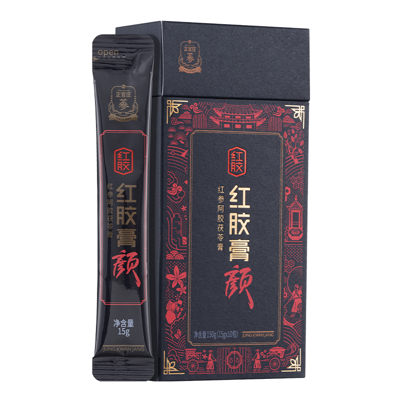 临期韩国正官庄菊粉红参阿胶膏红胶膏颜枸杞黄精茯苓膏颜10袋 39元