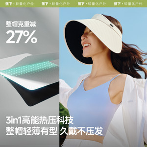 蕉下灯罩帽黑胶防晒帽全脸遮阳户外大檐防紫外线BM563遮光登山帽