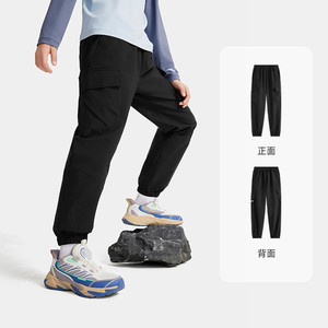 安踏儿童装男童加绒裤子秋冬2025秋季新款三防长裤工装休闲运动裤