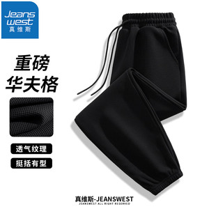 真维斯（JEANSWEST）秋冬季新款简约华夫格束脚裤休闲裤
