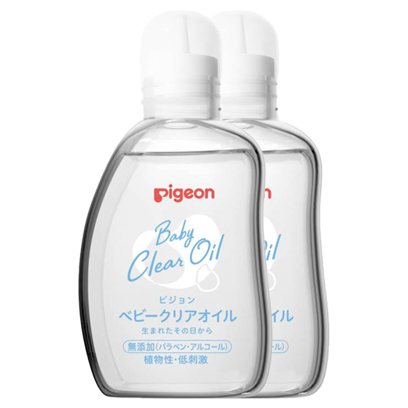 贝亲婴儿油抚触油润肤油新生宝宝胎脂按摩油身体油bb油80ml*2正品