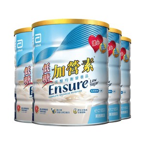 雅培ensure港版低糖加营素成人中老年补钙奶粉营养粉香草味*4罐