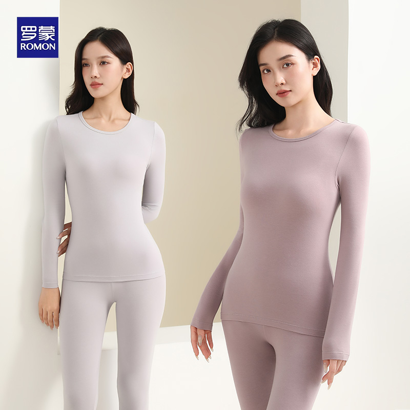 罗蒙保暖内衣女款2025秋冬新款秋衣秋裤纯棉套装男情侣款棉毛衫
