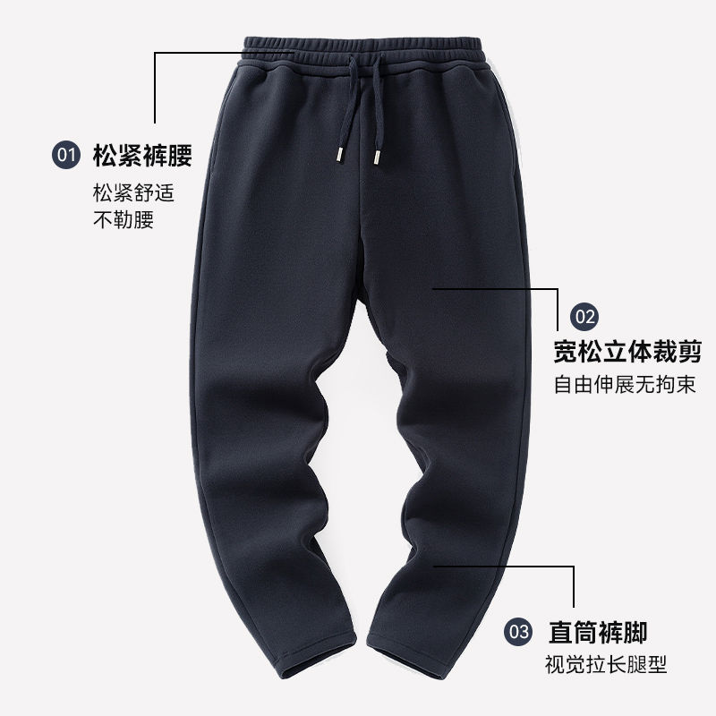 红豆羊毛蚕丝保暖卫裤男2025秋冬新款男士休闲百搭宽松防寒休闲裤 69.04元