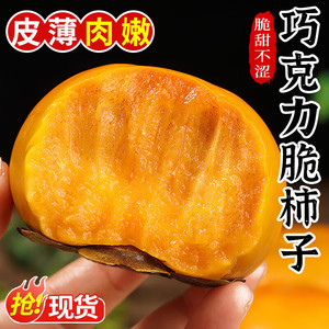 JD旗舰店】倾青果园  山西巧克力脆柿 净重4.5斤【单果80-120g