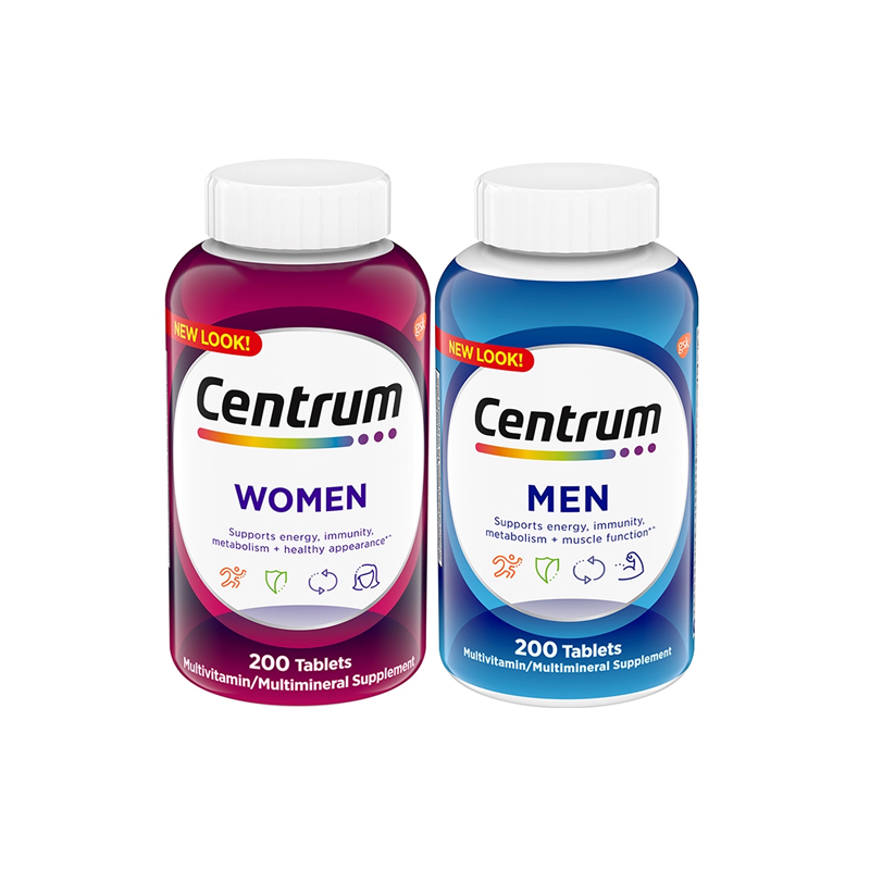 【预售加购】Centrum善存海外男女士复合维生素营养B族200粒*2 338元