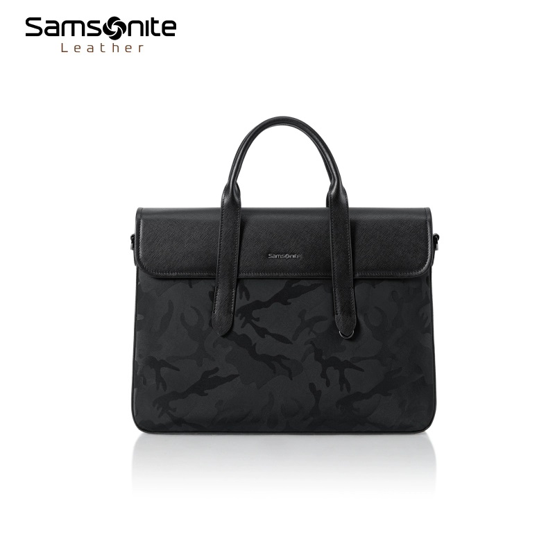 Samsonite新秀丽公文包男新款商务翻盖手提包大容量出行斜挎包TK9