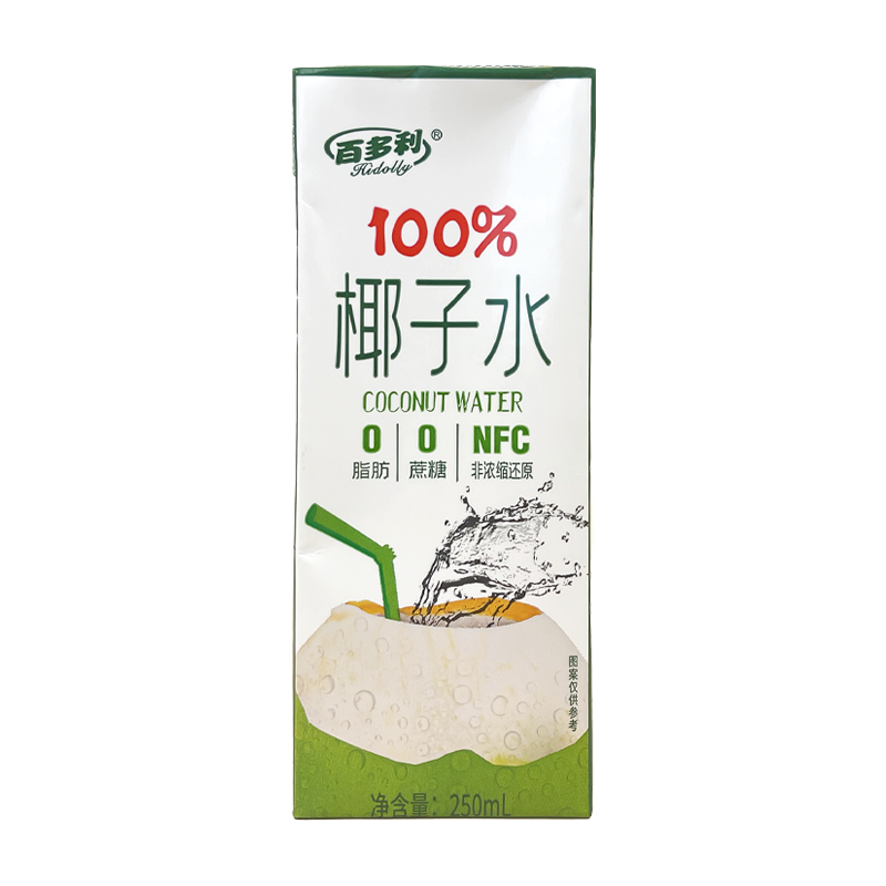 椰子水nfc鲜榨纯椰子250ml*10瓶一箱100%果汁椰汁饮料百多利新鲜