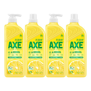 AXE/斧头牌洗洁精柠檬护肤1.18kg*4可洗果蔬家庭装家用特价实惠装