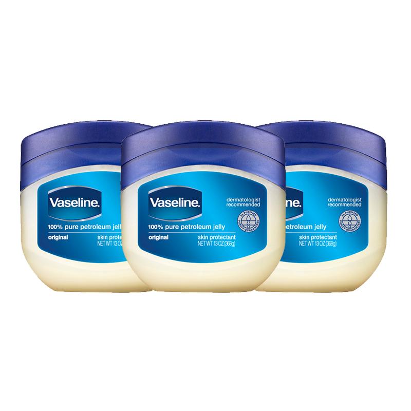 【自营】Vaseline凡士林修护晶冻369g*3 瓶装 滋润保湿大罐身体乳 91元