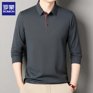 罗蒙（ROMON）polo领长袖t恤 总裁灰