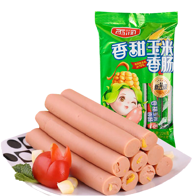 雨润香甜玉米香肠224g/袋休闲零食早餐火腿肠泡面搭档 5.83元