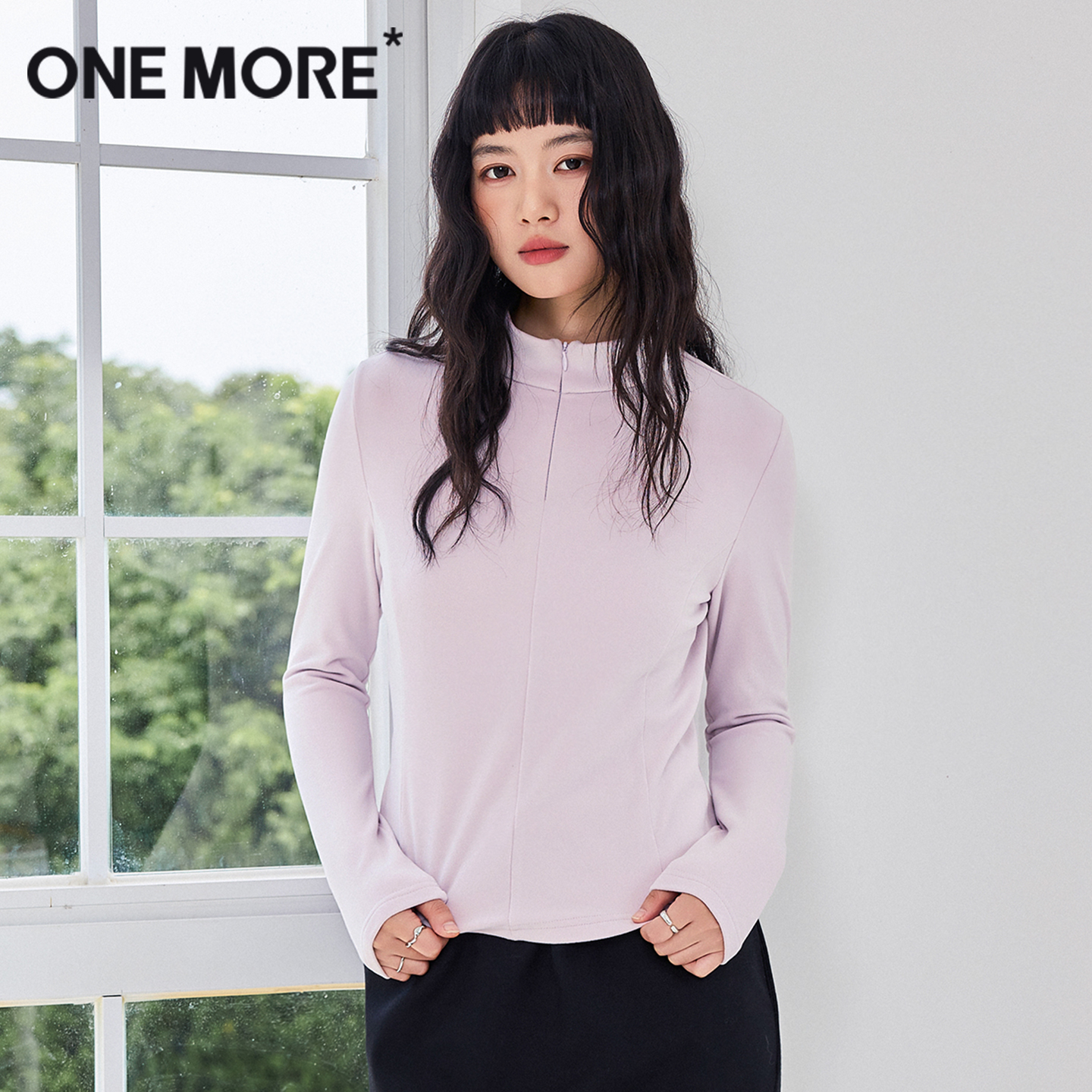 one more半拉链打底衫女2025新款德绒冲锋衣内胆秋冬贴身保暖衣X 59.9元