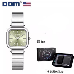 DOM腕表 坚守139道生产工序轻奢小绿表女士石英手表G-1721D X