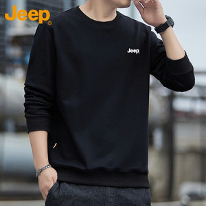 JEEP/吉普圆领卫衣男士秋冬新款长袖打底衫套头休闲运动美式上衣